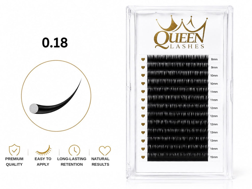 Queen Classic Eyelash Extensions – Mixed Length Tray 8–16mm