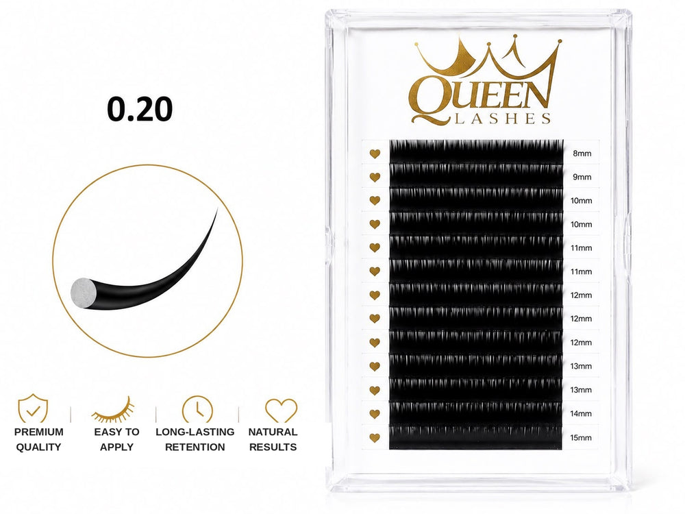 Queen Classic Eyelash Extensions – Mixed Length Tray 8–16mm